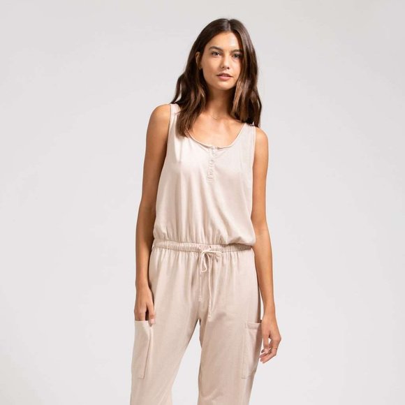 Eberjey Brie Cargo 100% Cozy Peruvian cotton jumpsuit - Picture 6 of 7
